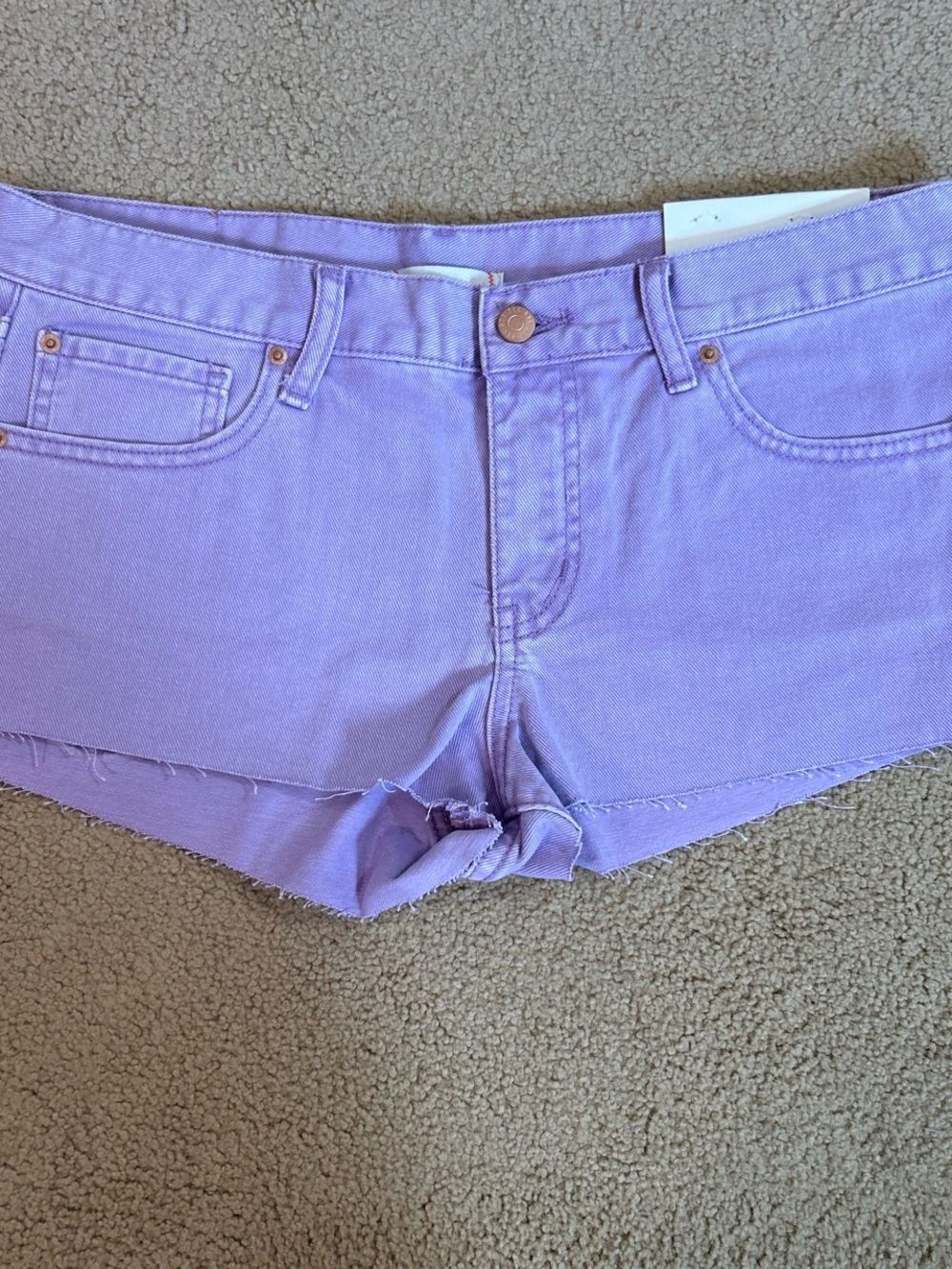 BDG Pastel Lavender Denim Cutoff Shorts